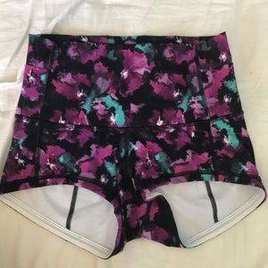 Purple Floral Lululemon Shorts